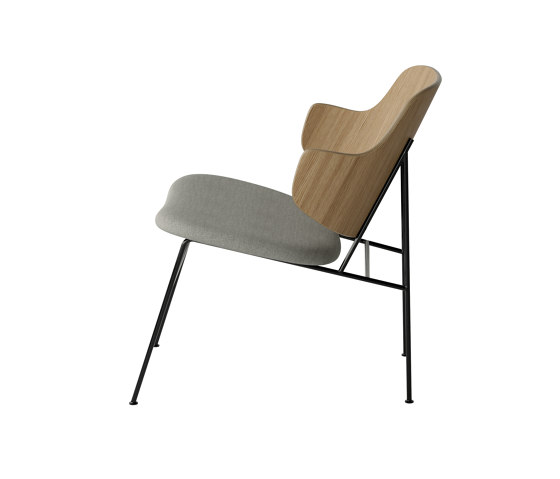 The Penguin Lounge Chair, Black Steel | Natural Oak / Re-Wool 218 | Armchairs | Audo Copenhagen