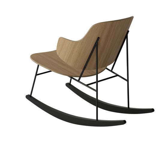 The Penguin Rocking Chair, Black Steel | Natural Oak / Solid Black Ash Rocker | Poltrone | Audo Copenhagen
