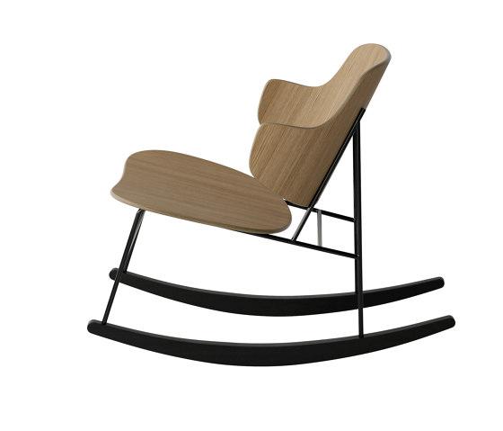 The Penguin Rocking Chair, Black Steel | Natural Oak / Solid Black Ash Rocker | Fauteuils | Audo Copenhagen