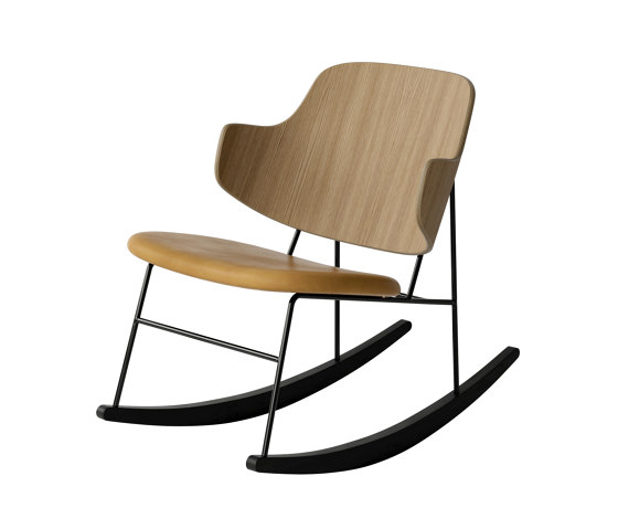 The Penguin Rocking Chair, Black Steel | Natural Oak / Solid Black Ash Rocker / Dakar 0250 | Sillones | Audo Copenhagen