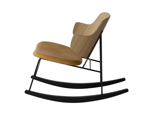 The Penguin Rocking Chair, Black Steel | Natural Oak / Solid Black Ash Rocker / Dakar 0250 | Armchairs | Audo Copenhagen