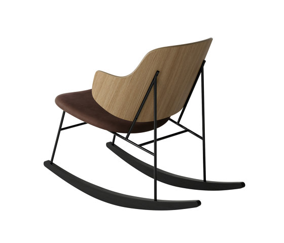 The Penguin Rocking Chair, Black Steel | Natural Oak / Solid Black Ash Rocker / Dakar 0329 | Poltrone | Audo Copenhagen