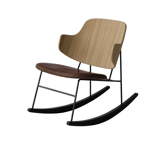 The Penguin Rocking Chair, Black Steel | Natural Oak / Solid Black Ash Rocker / Dakar 0329 | Sessel | Audo Copenhagen