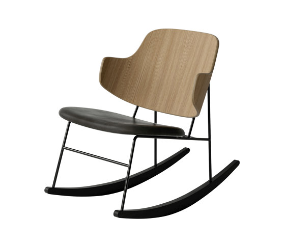 The Penguin Rocking Chair, Black Steel | Natural Oak / Solid Black Ash Rocker / Dakar 0842 | Fauteuils | Audo Copenhagen