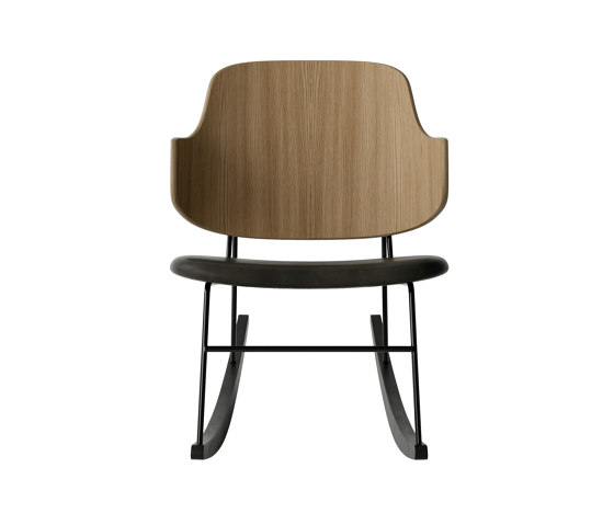 The Penguin Rocking Chair, Black Steel | Natural Oak / Solid Black Ash Rocker / Dakar 0842 | Armchairs | Audo Copenhagen