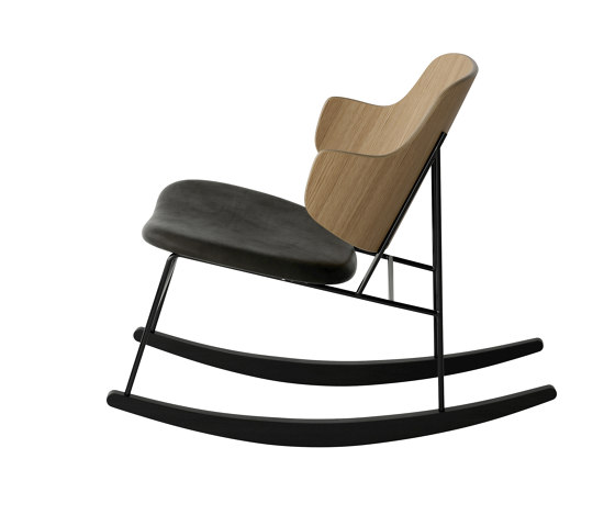 The Penguin Rocking Chair, Black Steel | Natural Oak / Solid Black Ash Rocker / Dakar 0842 | Fauteuils | Audo Copenhagen