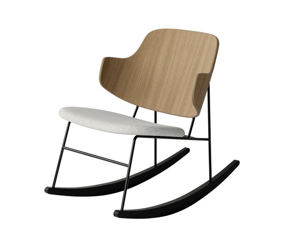 The Penguin Rocking Chair, Black Steel | Natural Oak / Solid Black Ash Rocker / Hallingdal 110 | Poltrone | Audo Copenhagen