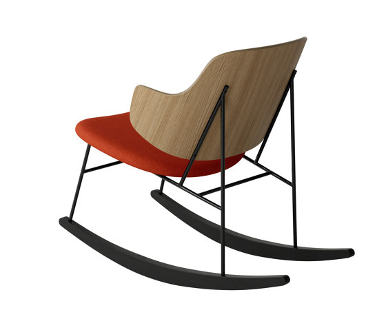 The Penguin Rocking Chair, Black Steel | Natural Oak / Solid Black Ash Rocker / Hallingdal 600 | Poltrone | Audo Copenhagen