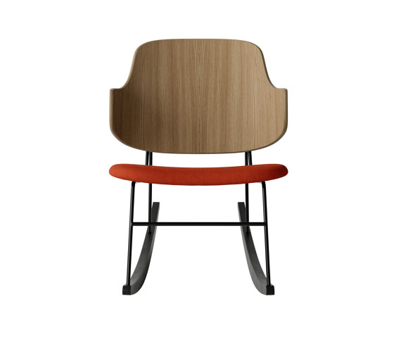The Penguin Rocking Chair, Black Steel | Natural Oak / Solid Black Ash Rocker / Hallingdal 600 | Sillones | Audo Copenhagen