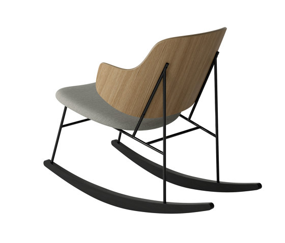 The Penguin Rocking Chair, Black Steel | Natural Oak / Solid Black Ash Rocker / Re-Wool 218 | Armchairs | Audo Copenhagen