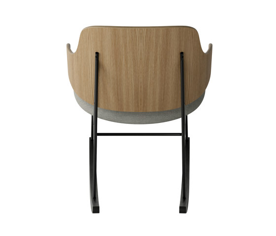 The Penguin Rocking Chair, Black Steel | Natural Oak / Solid Black Ash Rocker / Re-Wool 218 | Poltrone | Audo Copenhagen