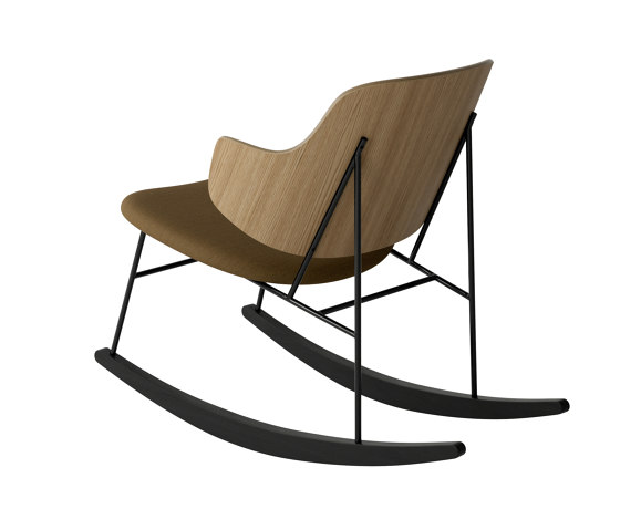 The Penguin Rocking Chair, Black Steel | Natural Oak / Solid Black Ash Rocker / Re-Wool 448 | Poltrone | Audo Copenhagen