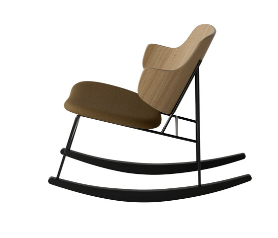 The Penguin Rocking Chair, Black Steel | Natural Oak / Solid Black Ash Rocker / Re-Wool 448 | Fauteuils | Audo Copenhagen