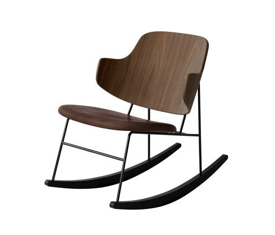 The Penguin Rocking Chair, Black Steel | Walnut / Solid Black Ash Rocker / Dakar 0329 | Poltrone | Audo Copenhagen