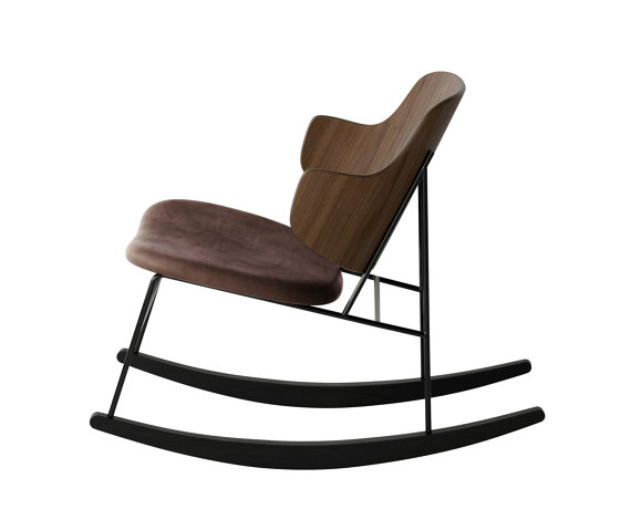 The Penguin Rocking Chair, Black Steel | Walnut / Solid Black Ash Rocker / Dakar 0329 | Fauteuils | Audo Copenhagen
