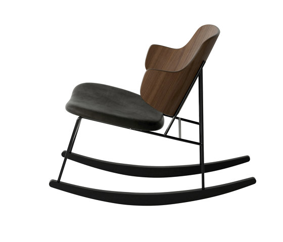 The Penguin Rocking Chair, Black Steel | Walnut / Solid Black Ash Rocker / Dakar 0842 | Poltrone | Audo Copenhagen