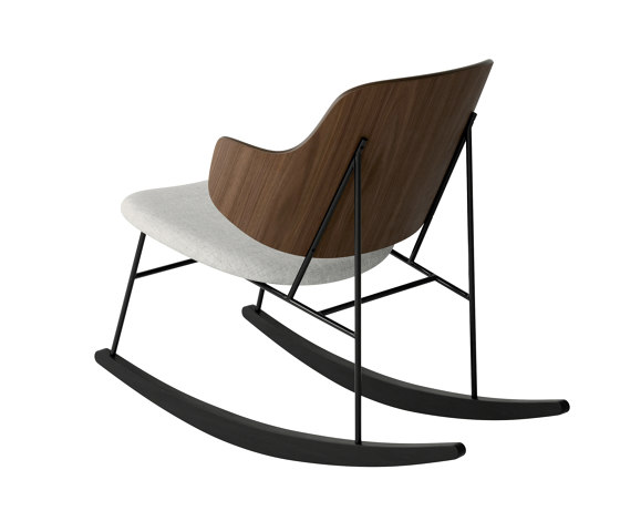 The Penguin Rocking Chair, Black Steel | Walnut / Solid Black Ash Rocker / Hallingdal 110 | Poltrone | Audo Copenhagen