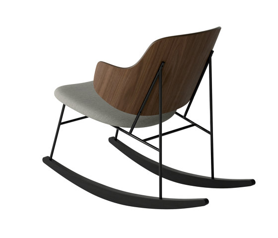 The Penguin Rocking Chair, Black Steel | Walnut / Solid Black Ash Rocker / Re-Wool 0218 | Armchairs | Audo Copenhagen