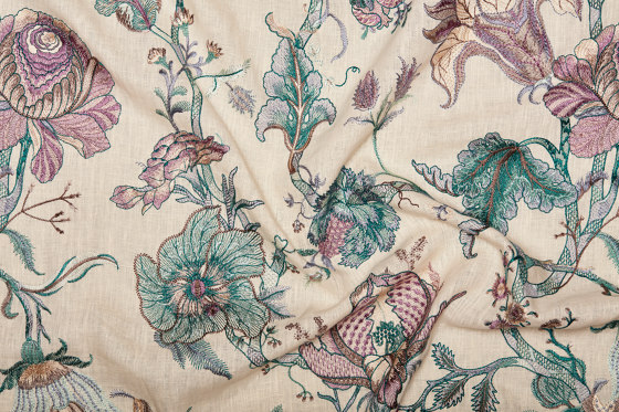 ARTEMIS Embroidered Linen - Alabaster | Drapery fabrics | House of Hackney