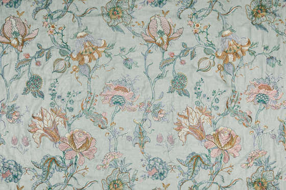 ARTEMIS Embroidered Linen - Pistachio | Drapery fabrics | House of Hackney