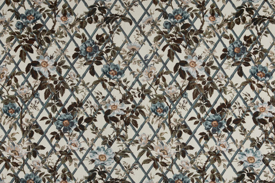 BRYHER ROSE Cotton Linen - Lapis Blue | Tejidos decorativos | House of Hackney