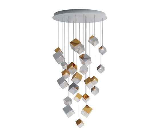 PYRITE chandelier 26 pcs round | Suspensions | Bomma