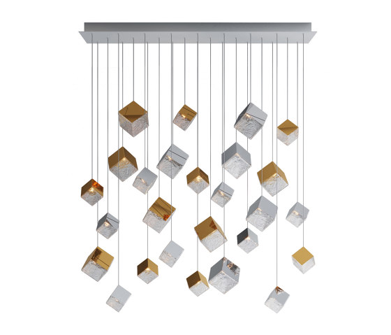 PYRITE chandelier 26 pcs rectangular | Pendelleuchten | Bomma