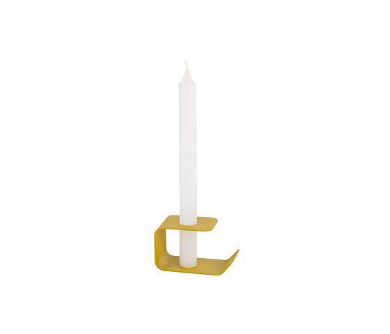 Flec Candle Holder - Low | Gold Green | Candelabros | noo.ma