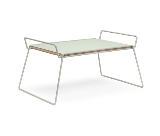 Bloch | Tray and Table, pebble grey RAL 7032 / mint | Trays | Magazin®