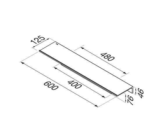 Leev | Bathroom shelf 60 cm Black with towel rail 40 cm Brushed stainless steel | Towel rails | Geesa