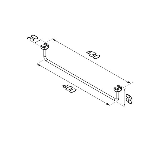 Leev | Towel rail 40 cm Black | Towel rails | Geesa