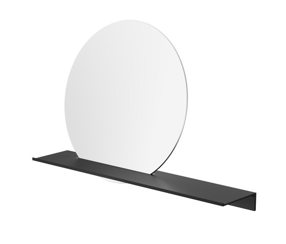 Leev | Ripiano 60 cm con specchio Nero | Mensole / supporti mensole | Geesa