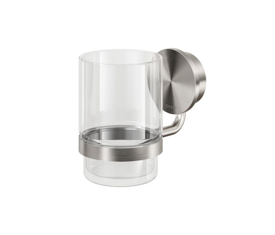 Opal Brushed stainless steel | Glashalter mit Glas Edelstahl gebürstet | Zahnbürstenhalter | Geesa