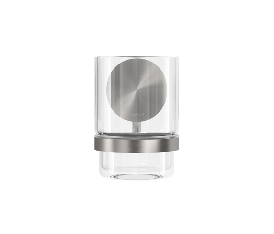 Opal Brushed stainless steel | Glashalter mit Glas Edelstahl gebürstet | Zahnbürstenhalter | Geesa