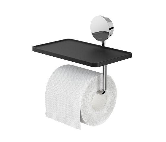 Opal Chrome | Porte-rouleau papier toilette avec tablette Chrome | Distributeurs de papier toilette | Geesa