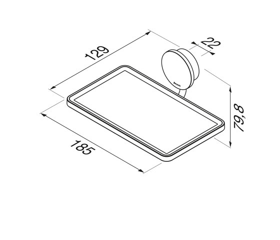 Opal Chrome | Étagère de salle de bains 19 cm Chrome | Tablettes / Supports tablettes | Geesa