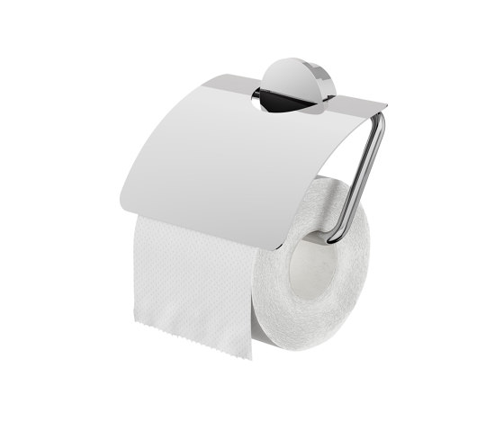 Opal Chrome ABS | Toilet roll holder with cover ABS Chrome | Paper roll holders | Geesa