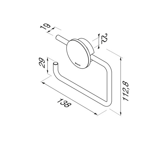 Opal Chrome ABS | Toilettenpapierhalter ohne Deckel ABS Chrom | Toilettenpapierhalter | Geesa