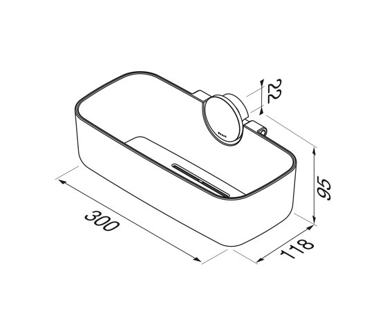 Opal Chrome ABS | Duschkorb 25 cm ABS Chrom | Schwammhalter | Geesa