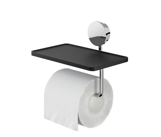 Opal Chrome ABS | Toilet roll holder with shelf ABS Chrome | Paper roll holders | Geesa