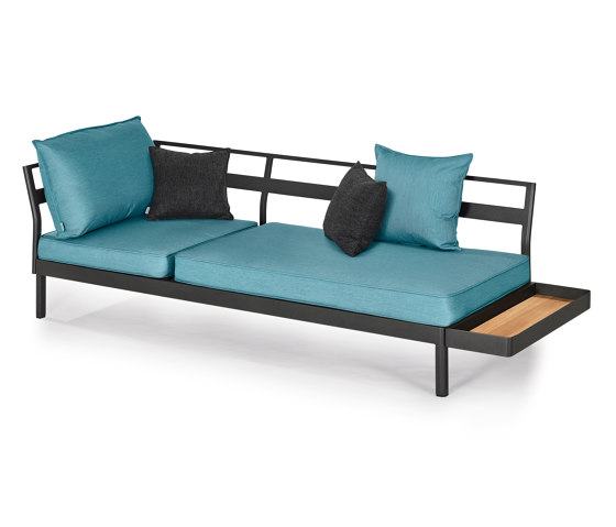 Minu Lounger Element with Clip-On Table, 3-Seater Back- and Armrest left | Divani | Weishäupl