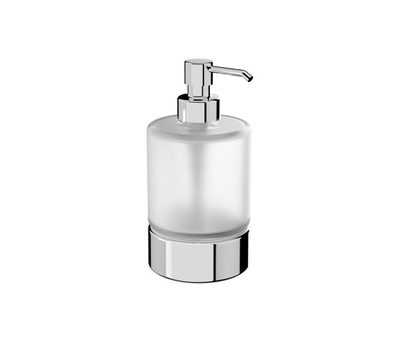 Mito Dosificador de jabón líquido de apoyo con recipiente de vidrio satinado, dispensador en acabo | Dosificadores de jabón | Inda