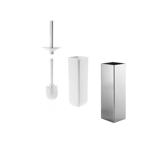 Indissima Chrome WC-Bürstengarnitur Wand/Standmodell | Toilettenbürstengarnituren | Inda