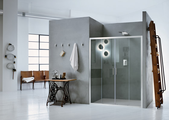 New claire Porta con due ante scorrevoli per nicchia | Divisori doccia | Inda