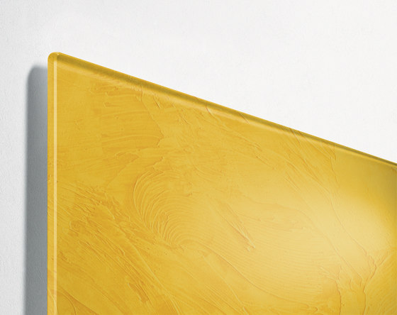 Pizarra de cristal magnética Artverum, diseño Yellow Structure, mate, 48 x 48 cm | Pizarras / Pizarras de caballete | Sigel