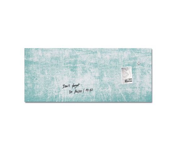 Magnetic Glass Board Artverum, design Turquoise Wall, matt, 130 x 55 cm | Flip charts / Writing boards | Sigel