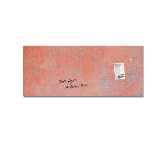 Tableau magnétique en verre Artverum, motif Red Wall, mat, 130 x 55 cm | Chevalets de conférence / tableaux | Sigel