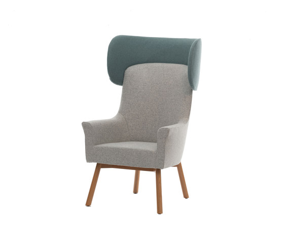 Lucca 4-Fuß-Sessel Holz mit Kopfstütze | Sessel | Assmann Büromöbel