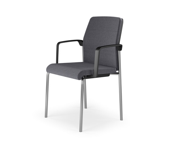 Streamo meeting chair, Four-footed chair, upholstered backrest and seat, optional armrests | Chaises | Assmann Büromöbel