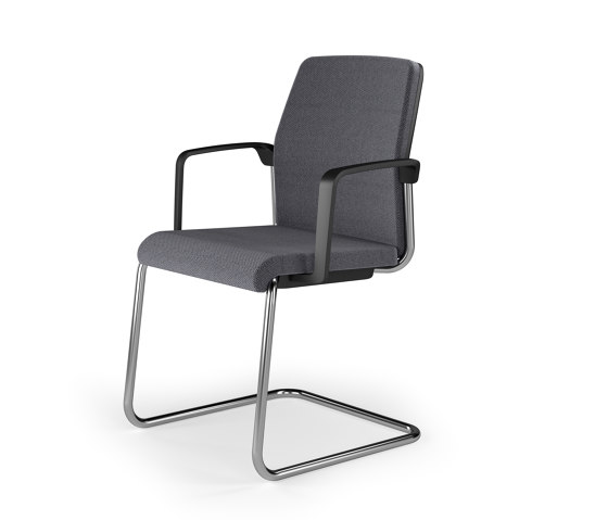 Streamo meeting chair, cantilevered, upholstered backrest and seat, optional armrests | Sedie | Assmann Büromöbel